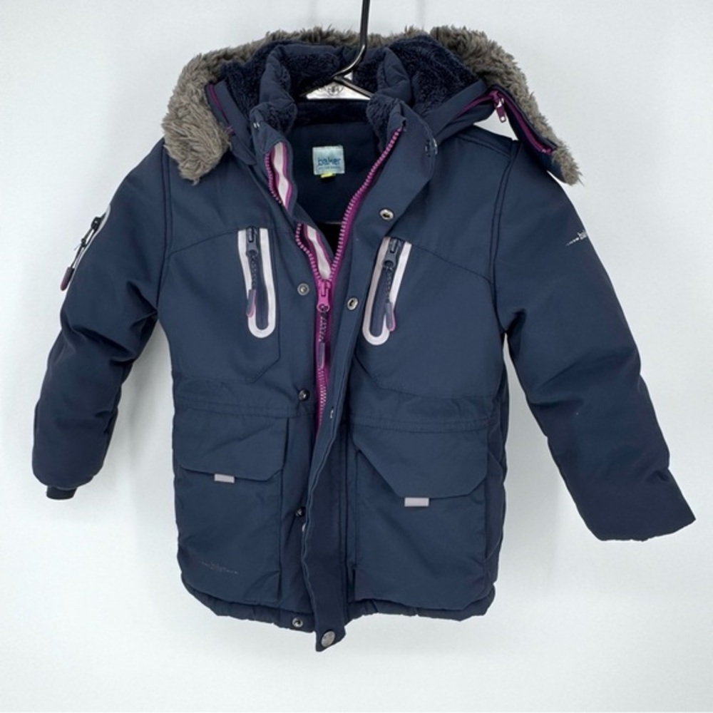 Ted Baker Navy Kids Puffer Jacket with Pink Accents size 4-5T